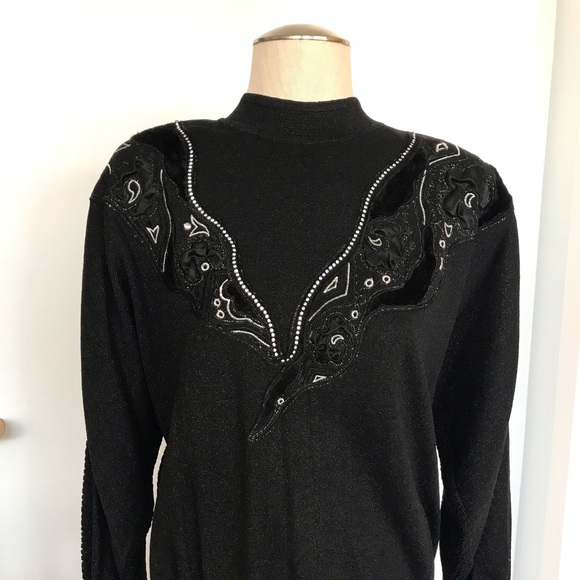 Vintage black sparkle sweater - Picture 2 of 6
